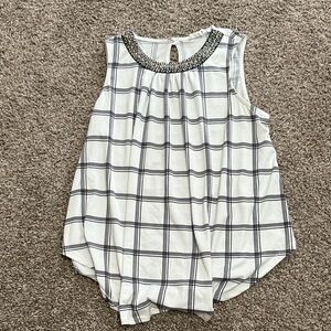 PerSeption Concept Black and White Plaid Blouse